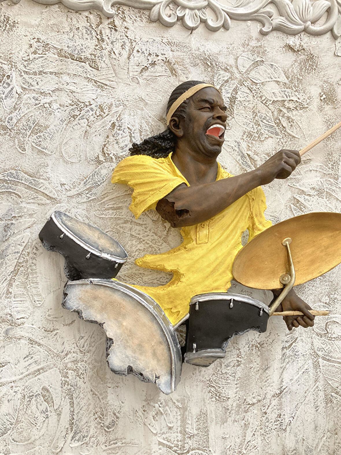 Baterist,Dekoratif Duvar Obje Biblo, Sarı