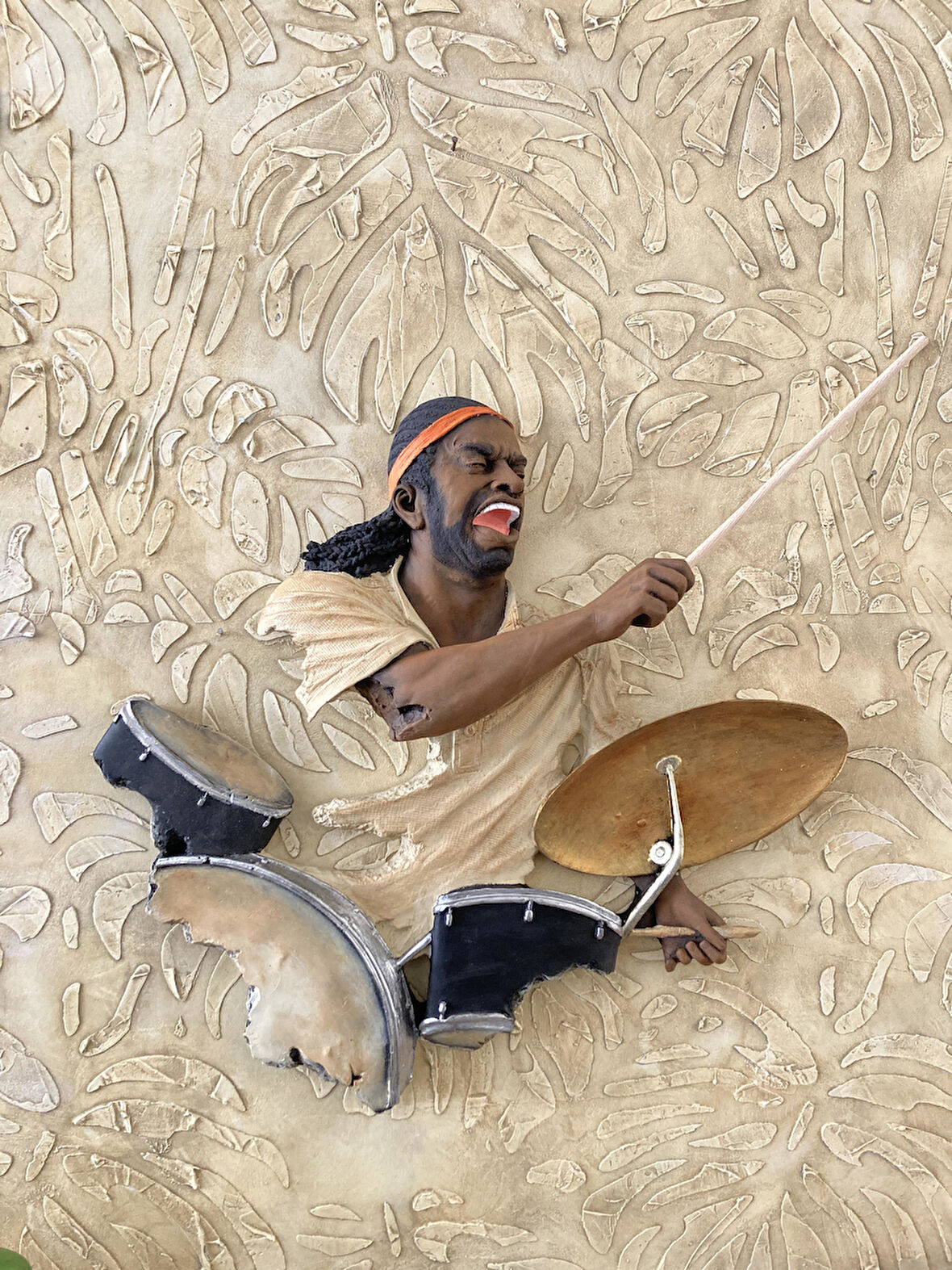 Baterist,Dekoratif Duvar Obje Biblo Bej