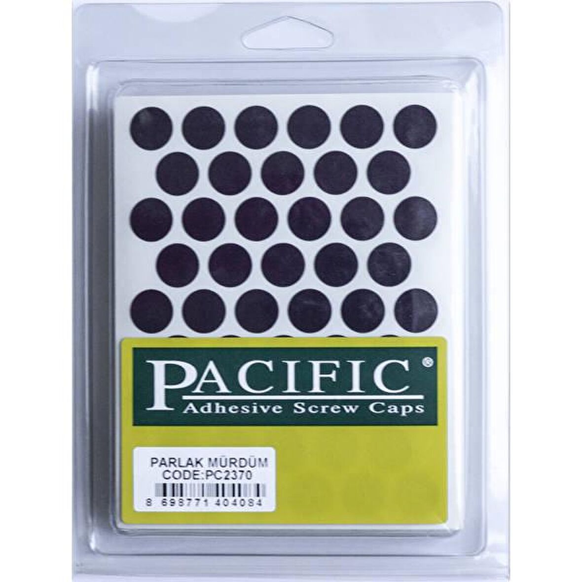Pacific Yapışkanlı Vida Tapası 14Mm Parlak Murdum (1 Paket - 50 Adet)