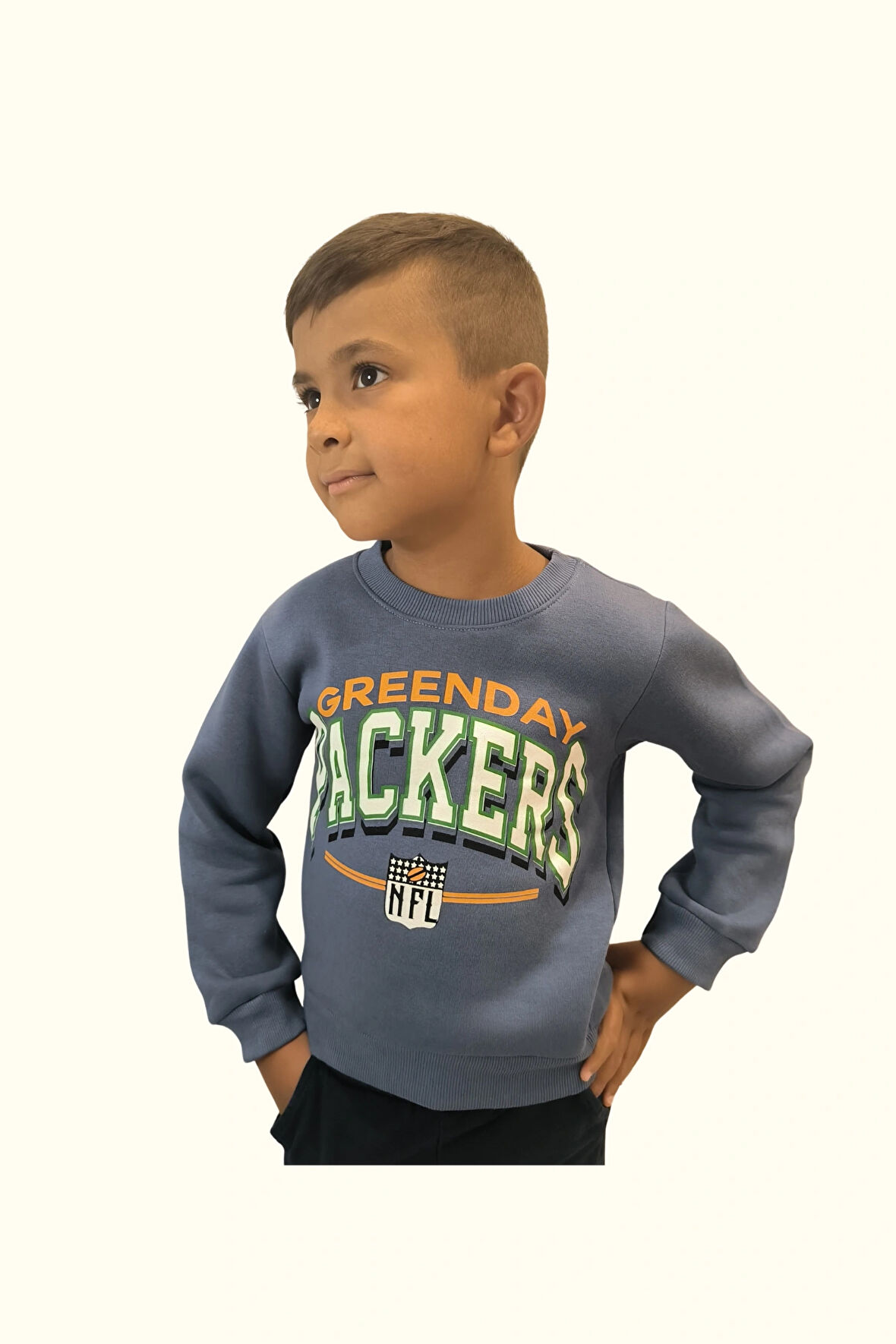 Erkek Çocuk Baskılı 3 İplik Şardonlu Sweatshirt