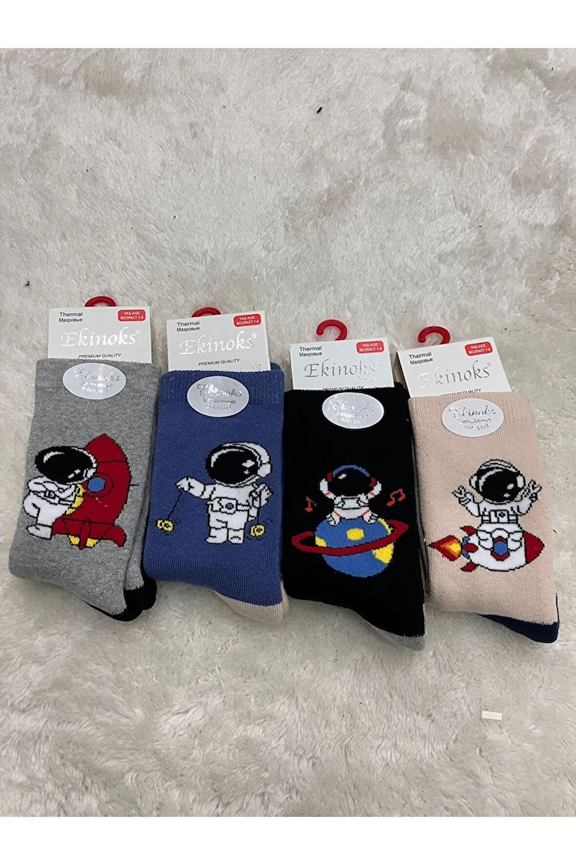 Ekinoks Asorti Dikişsiz Havlu Termal Çocuk Soket Çorap 4lü Set 5-12 Yaş 2975