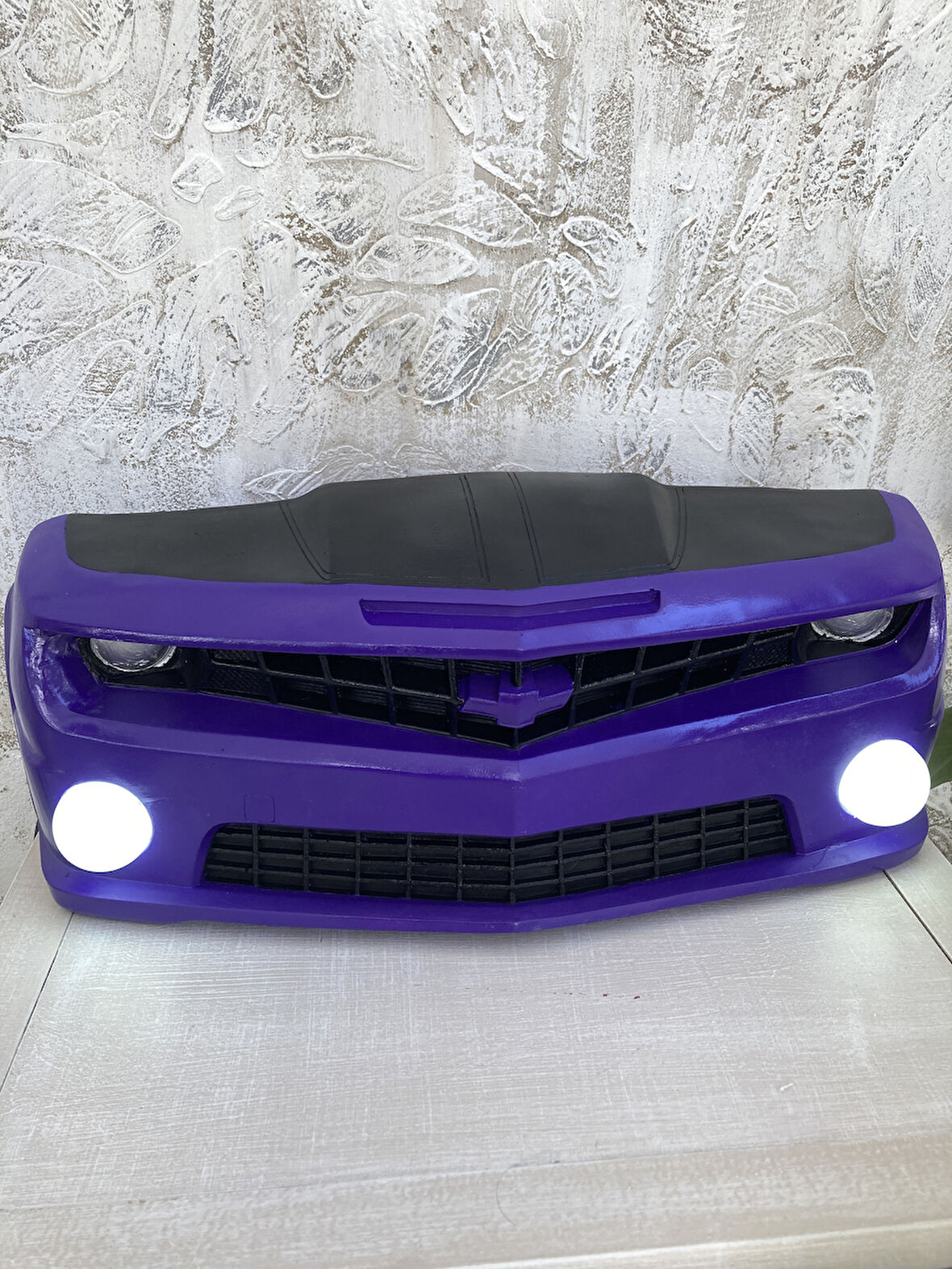 Işıklı Camaro Duvar Obje Araba, Mor