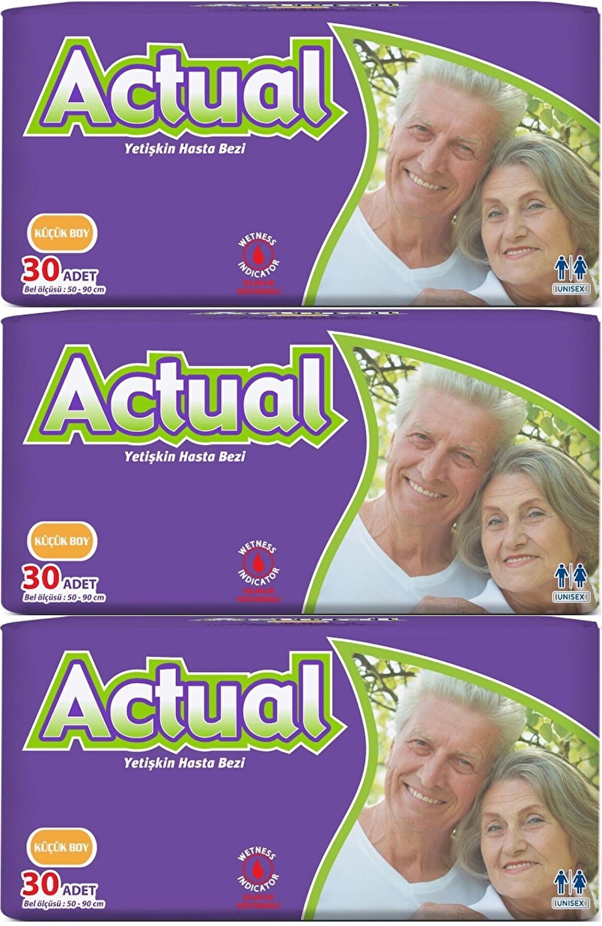 Actual Yetişkin Hasta Bezi Bel Bantlı S - Small - Küçük 90 Adet (3PK*30)