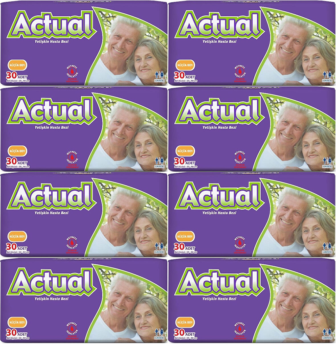 Actual Yetişkin Hasta Bezi Bel Bantlı S - Small - Küçük 240 Adet (8PK*30)