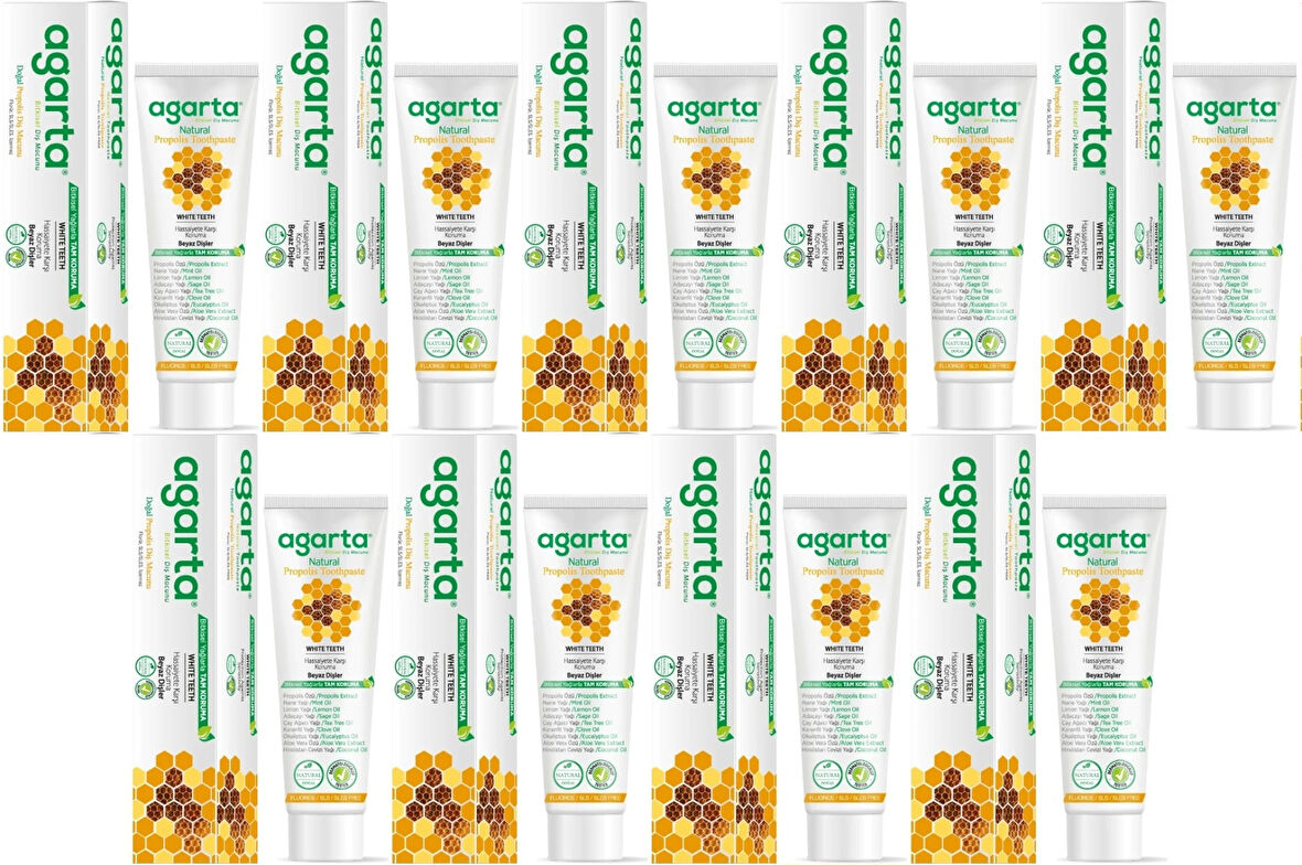 Agarta Doğal Diş Macunu 100ML Propolisli (9 Lu Set)