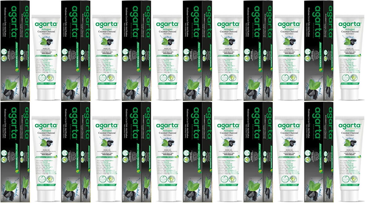 Agarta Doğal Diş Macunu 100ML Aktif Karbonlu (12 Li Set)
