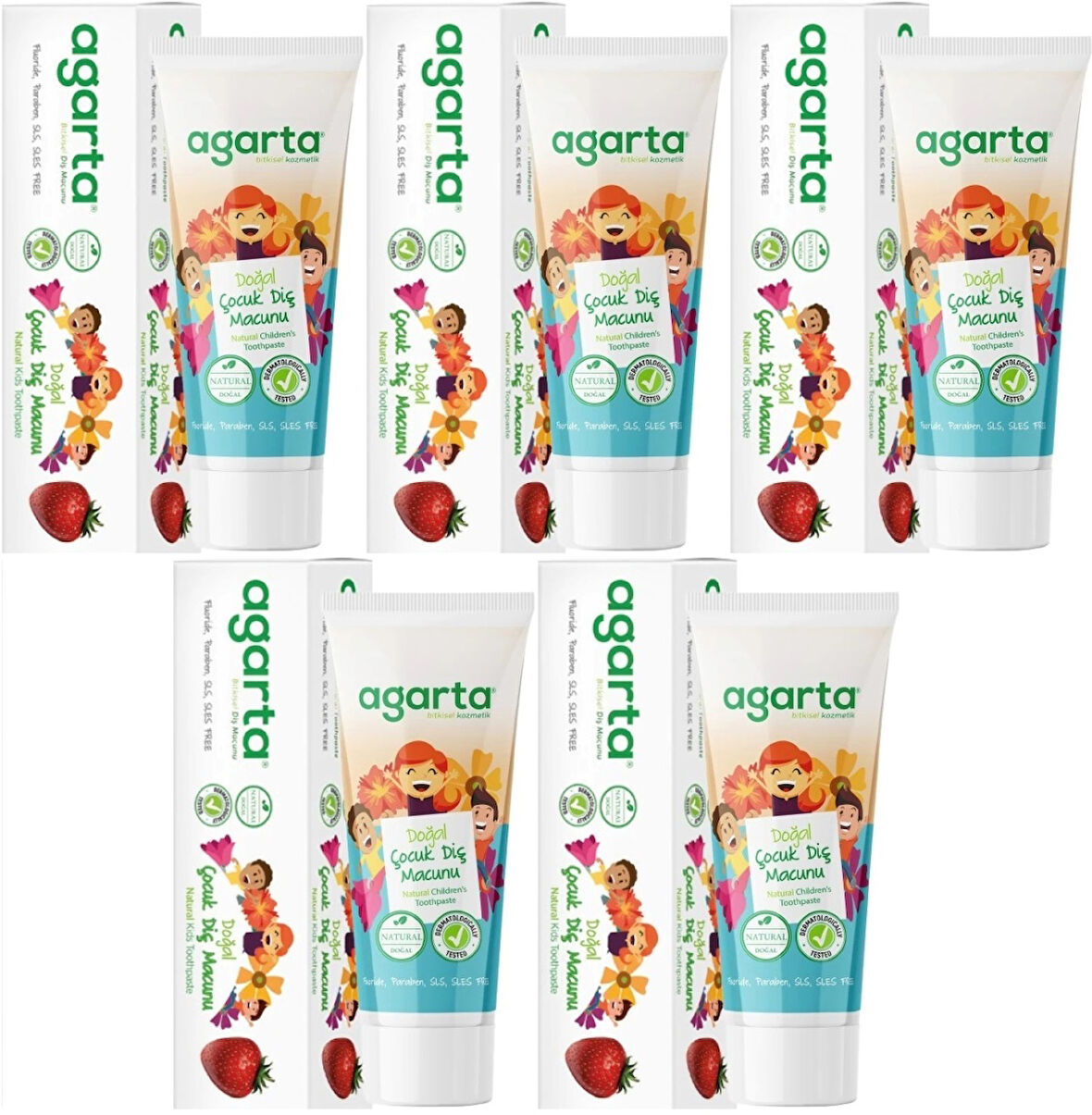 Agarta Doğal Diş Macunu 75ML Çocuk (5 Li Set)
