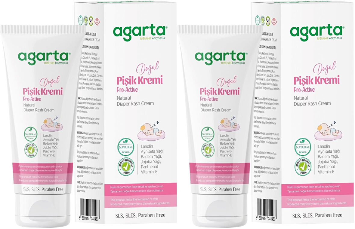 Agarta Doğal Pişik Kremi 100ML (2 Li Set)