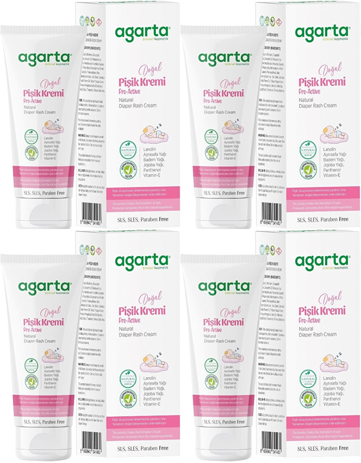 Agarta Doğal Pişik Kremi 100ML (4 Lü Set)