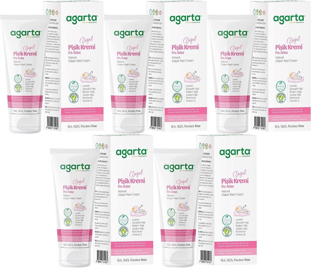 Agarta Doğal Pişik Kremi 100ML (5 Li Set)