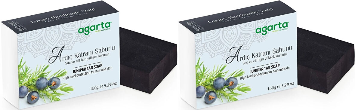 Agarta El Yapımı Doğal Sabun 150GR Ardıç Katranı (2 Li Set)