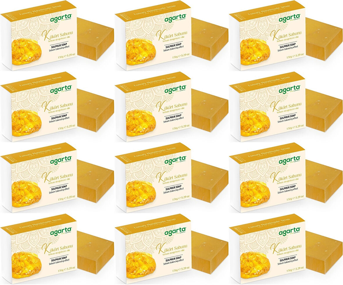 Agarta El Yapımı Doğal Sabun 150GR Kükürt (12 Li Set)