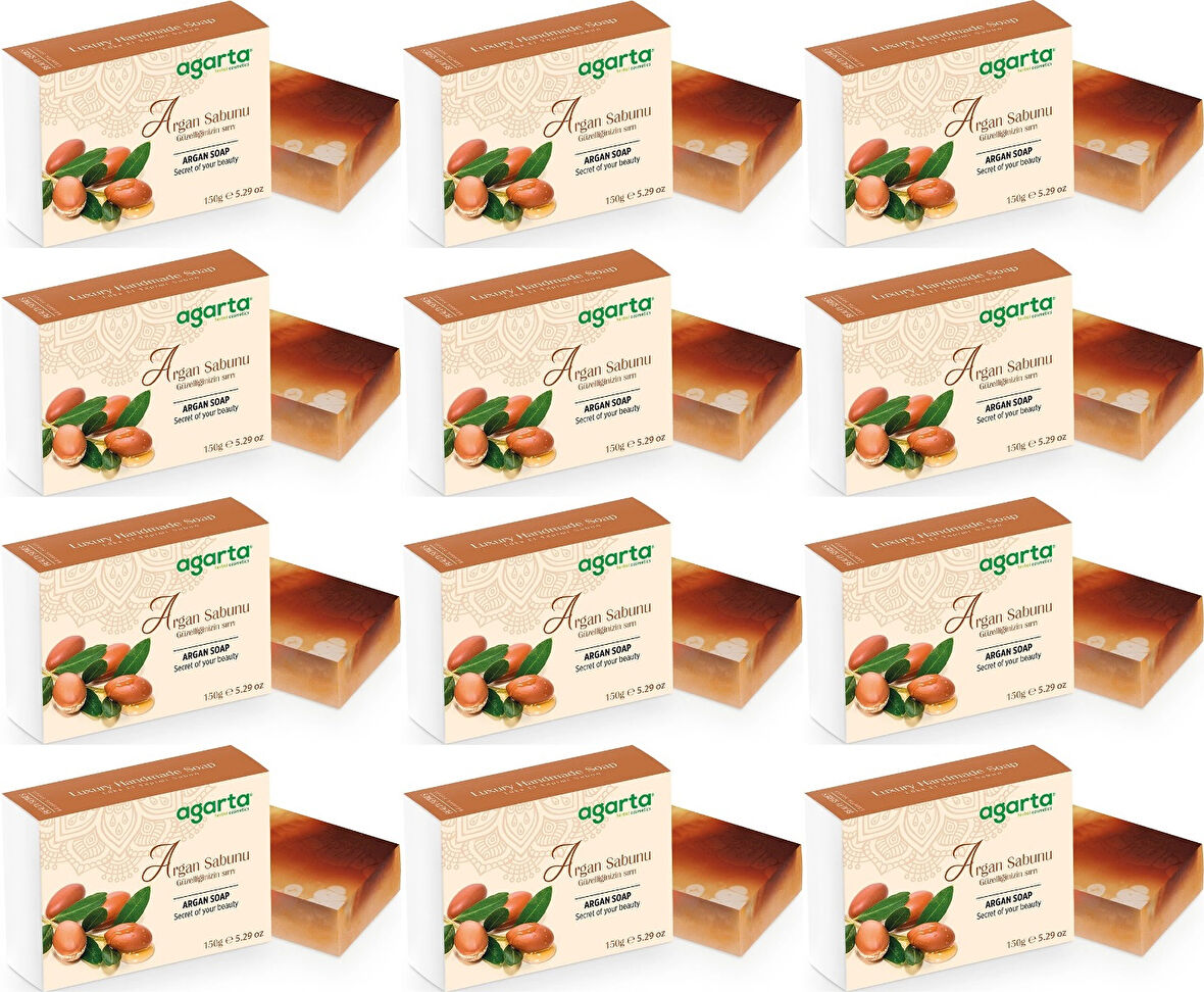 Agarta El Yapımı Doğal Sabun 150GR Argan (12 Li Set)