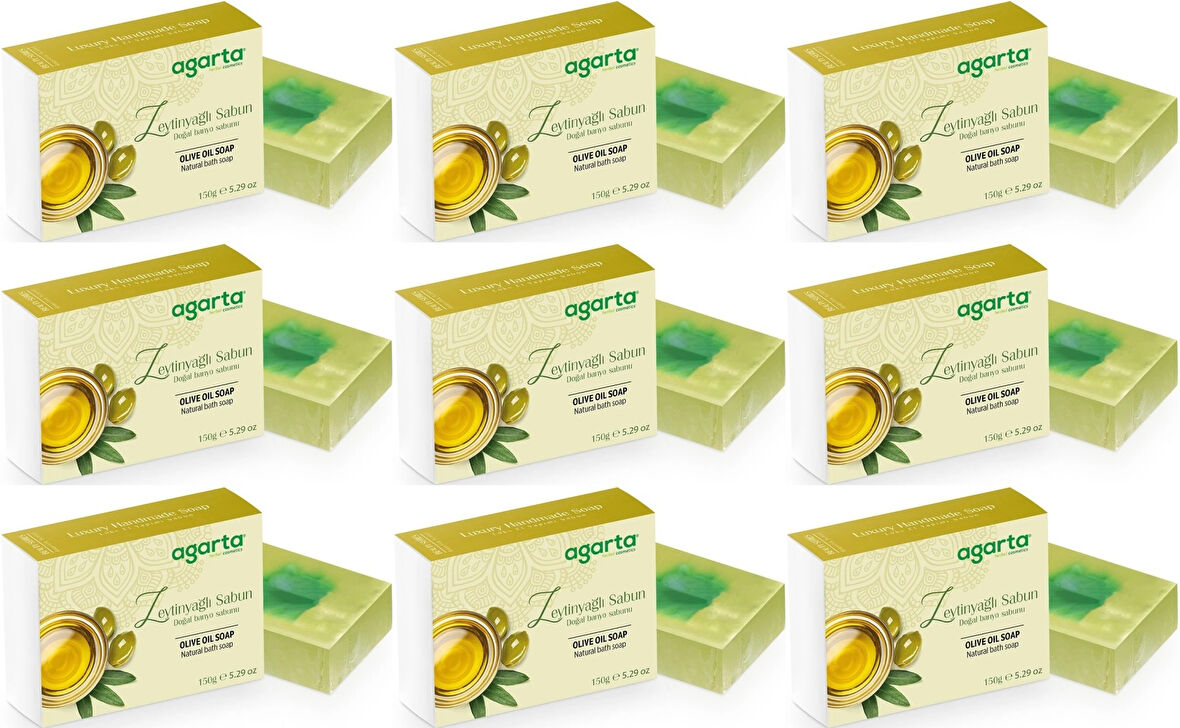 Agarta El Yapımı Doğal Sabun 150GR Zeytinyağlı (9 Lu Set)