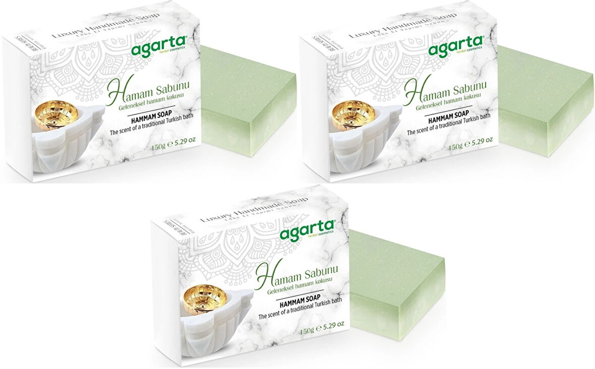 Agarta El Yapımı Doğal Sabun 150GR Hamam (3 Lü Set)