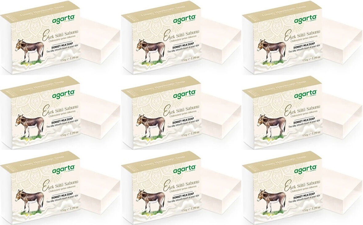 Agarta El Yapımı Doğal Sabun 150GR Eşek Sütü (9 Lu Set)
