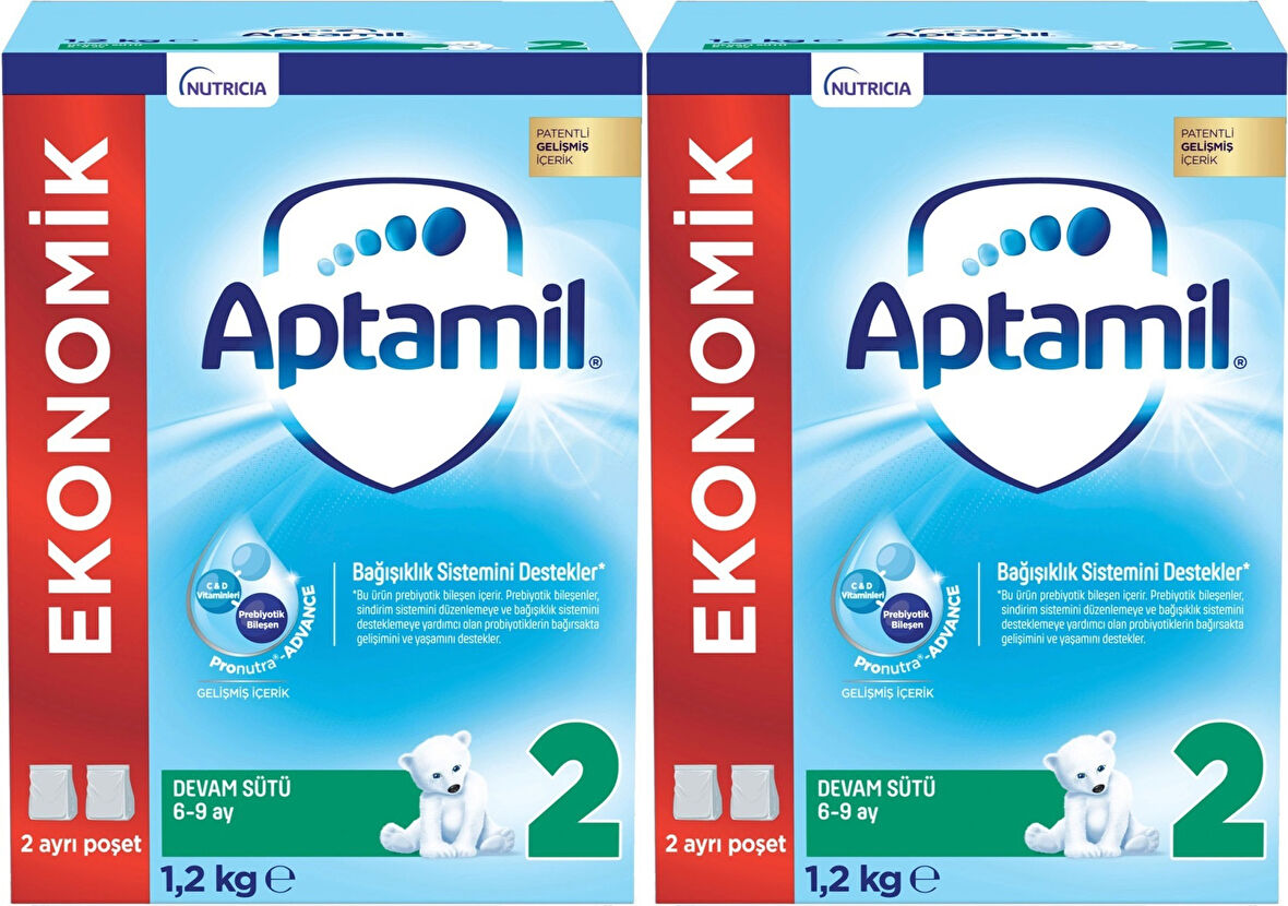 Nutrıcıa Aptamil 1200GR Devam Sütü No:2 (6-9 Ay) (2 Li Set)