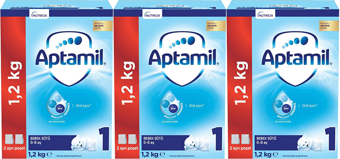 Nutrıcıa Aptamil 1200GR Bebek Sütü No:1 (0-6 Ay) (3 Lü Set)