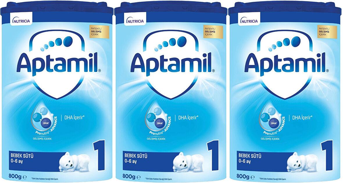 Nutrıcıa Aptamil 800GR Bebek Sütü No:1 (0-6 Ay) Doğumdan İtibaren (3 Lü Set)