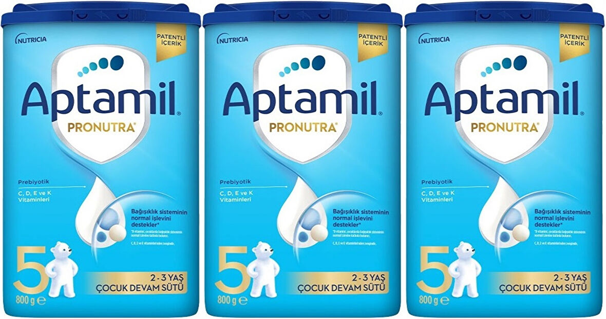 Nutrıcıa Aptamil Pronutra 800GR Devam Sütü No:5 (2-3 Yaş) (3 Lü Set)