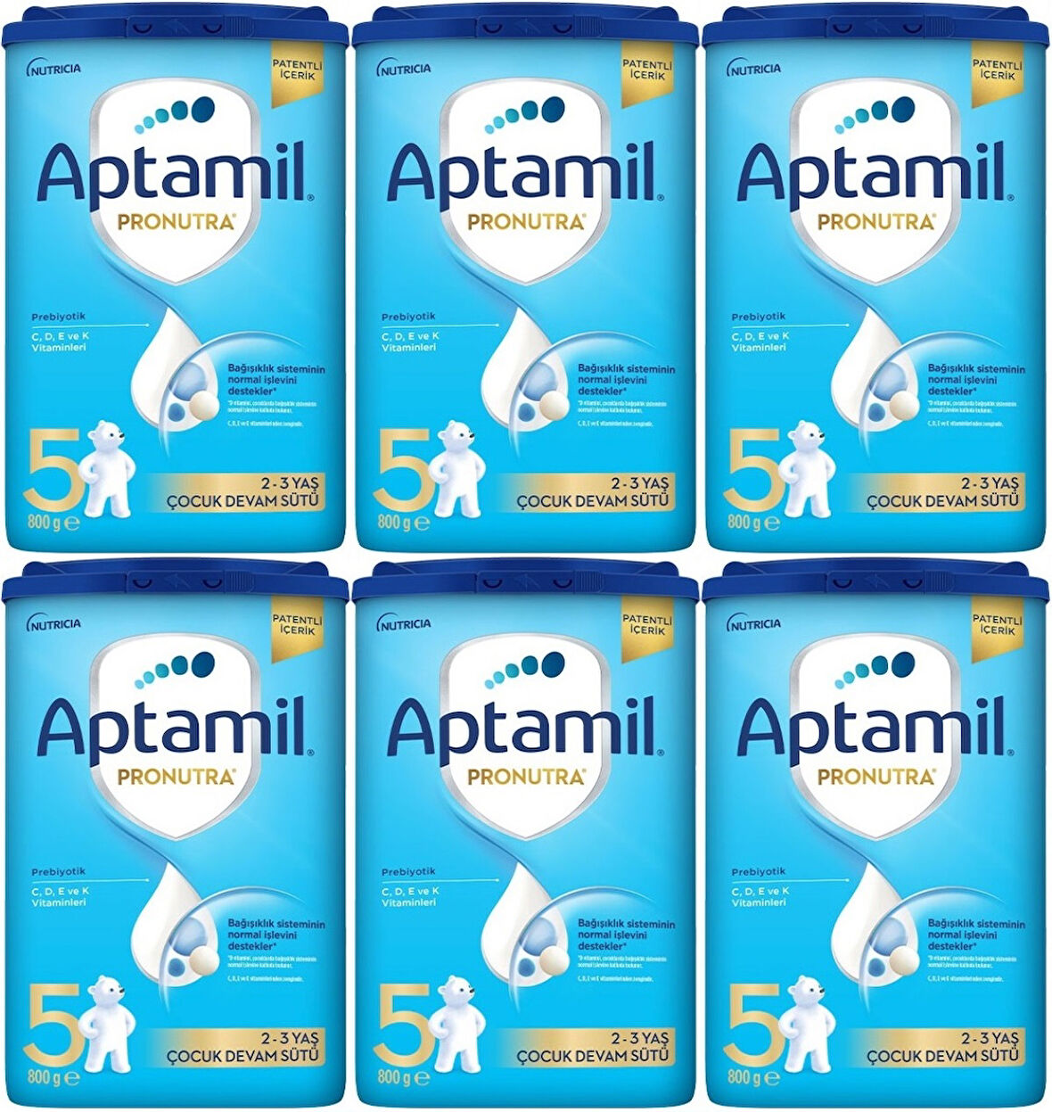 Nutrıcıa Aptamil Pronutra 800GR Devam Sütü No:5 (2-3 Yaş) (6 Lı Set)