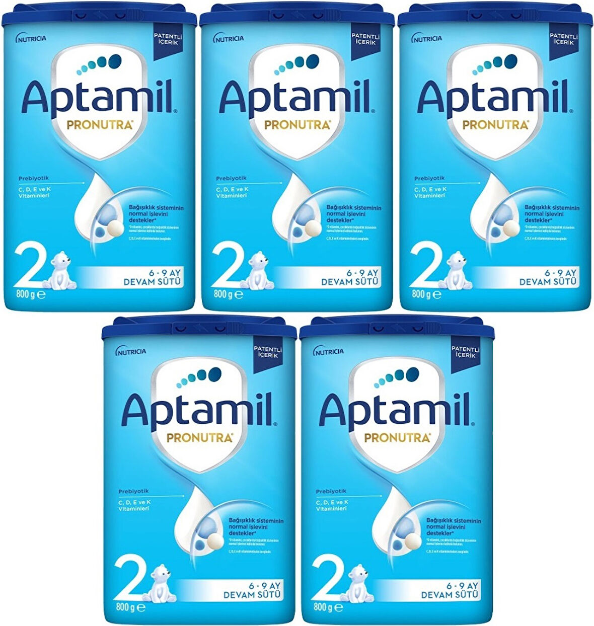 Nutrıcıa Aptamil Pronutra 800GR Devam Sütü No:2 (6-12 Ay) (5 Li Set)