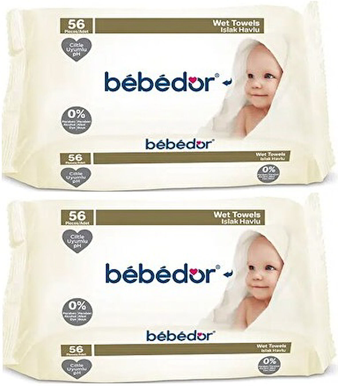 Bebedor Islak Havlu Mendil Klasik 56 Yaprak 2 Li Set (112 Yaprak)