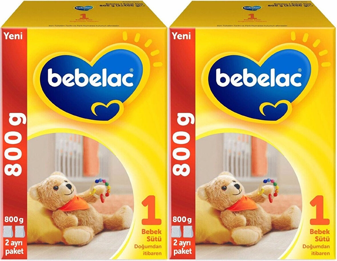 Bebelac 800GR Bebek Sütü No:1 (0-6 Ay) Doğumdan İtibaren (2 Li Set)