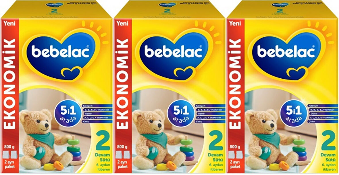 Bebelac 800GR No:2 Devam Sütü (6-12 Ay) (3 Lü Set)
