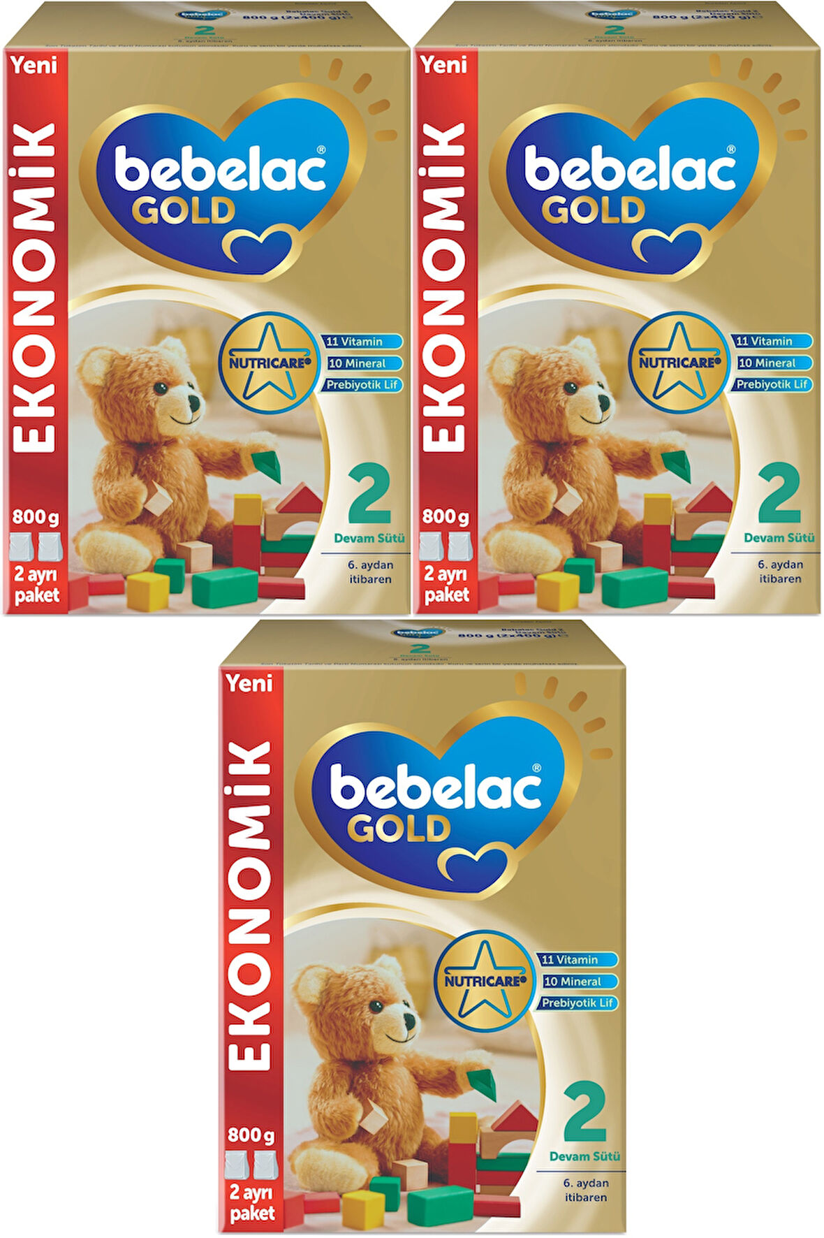 Bebelac Gold 800GR No:2 Devam Sütü (6-9 Ay) (3 Lü Set)