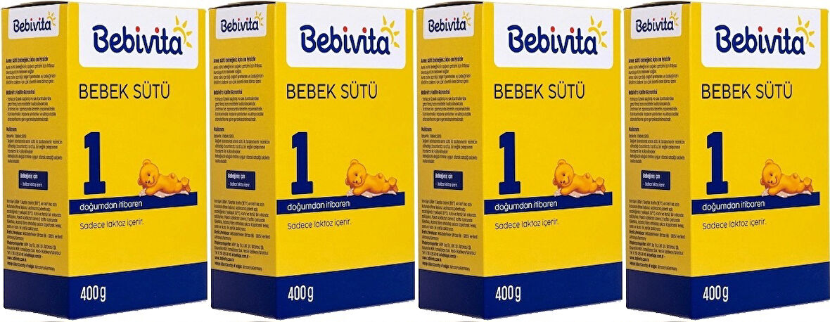 Bebivita Bebek Sütü 400GR No:1 (0-6 Ay) Doğumdan İtibaren (4 Lü Set)