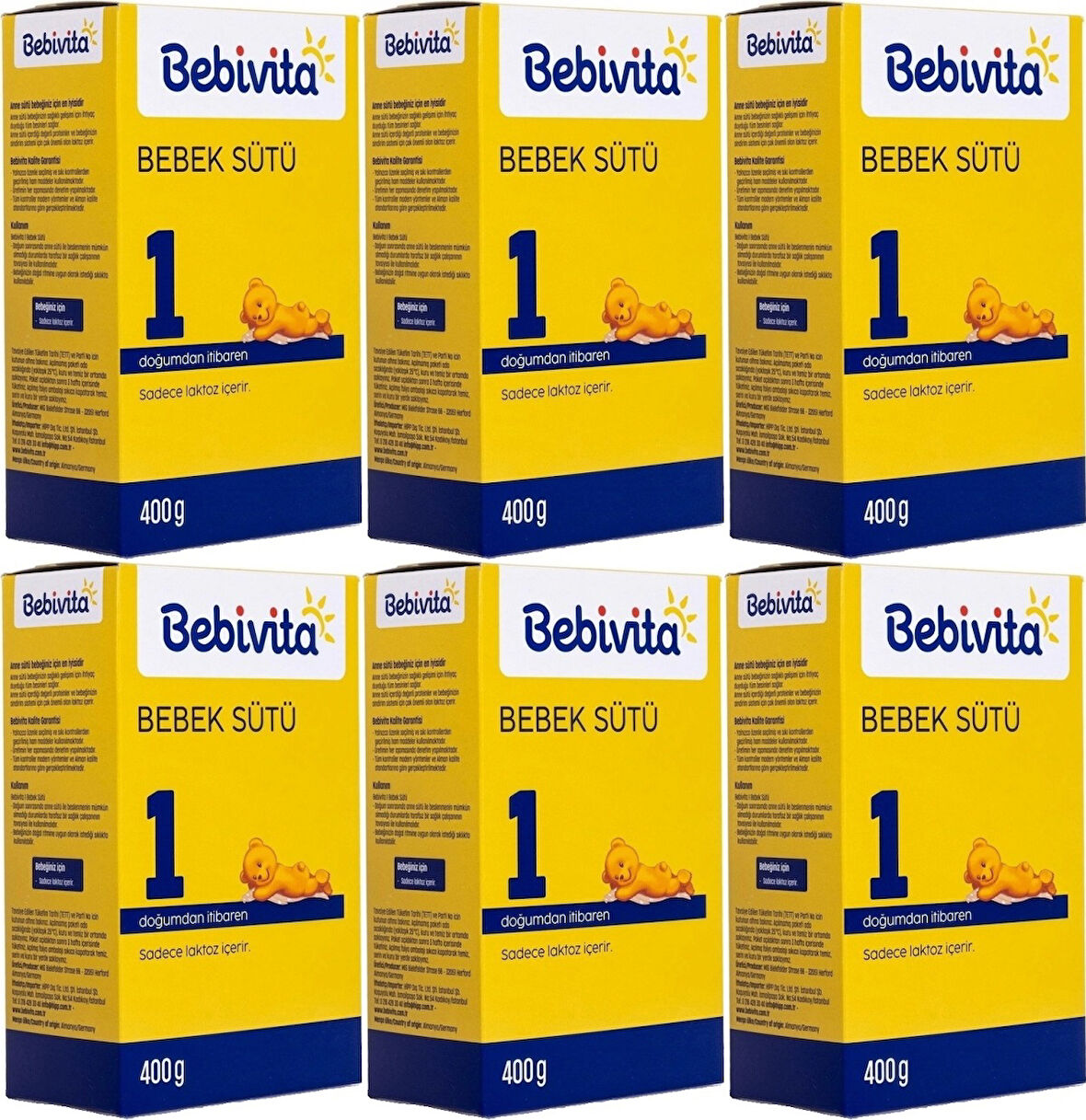 Bebivita Bebek Sütü 400GR No:1 (0-6 Ay) Doğumdan İtibaren (6 Lı Set)