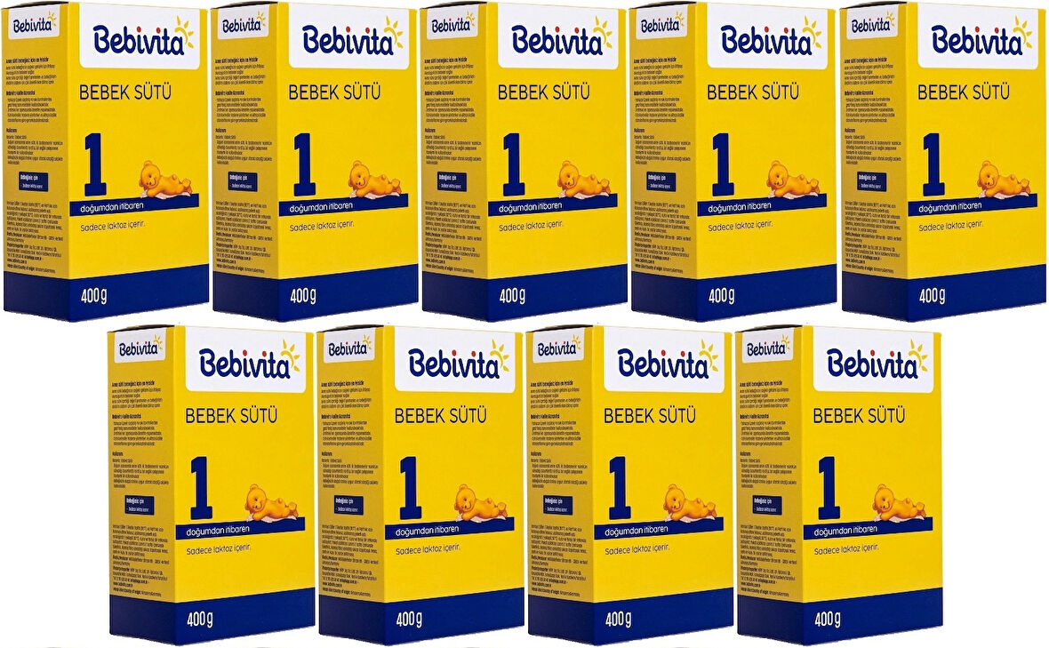 Bebivita Bebek Sütü 400GR No:1 (0-6 Ay) Doğumdan İtibaren (9 Lu Set)