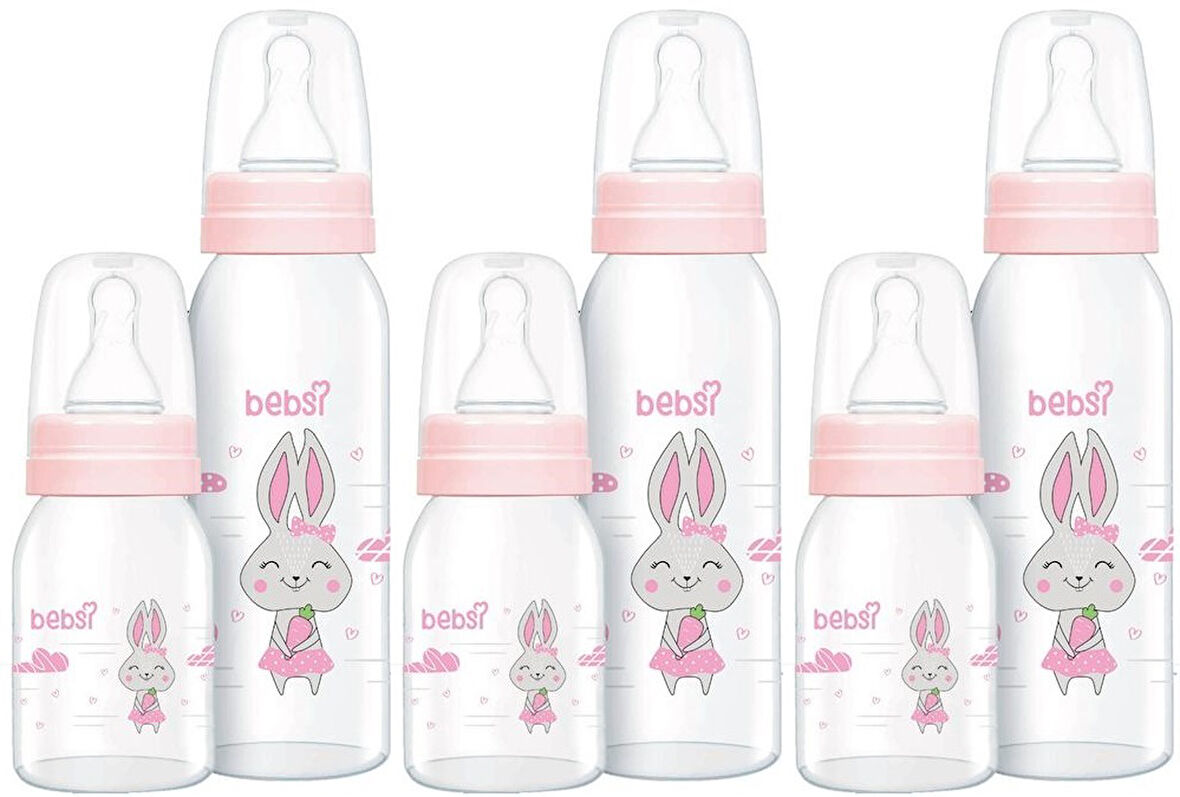 Bebsi Cam Biberon Seti Pembe (250ML+125ML) (3 Lü Set)