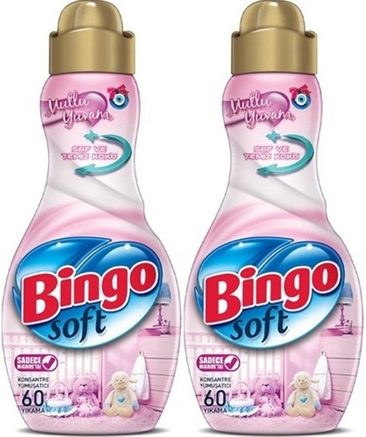 Bingo Soft Çamaşır Yumuşatıcı Konsantre 1440ML Mutlu Yuvam (2 Li Set)