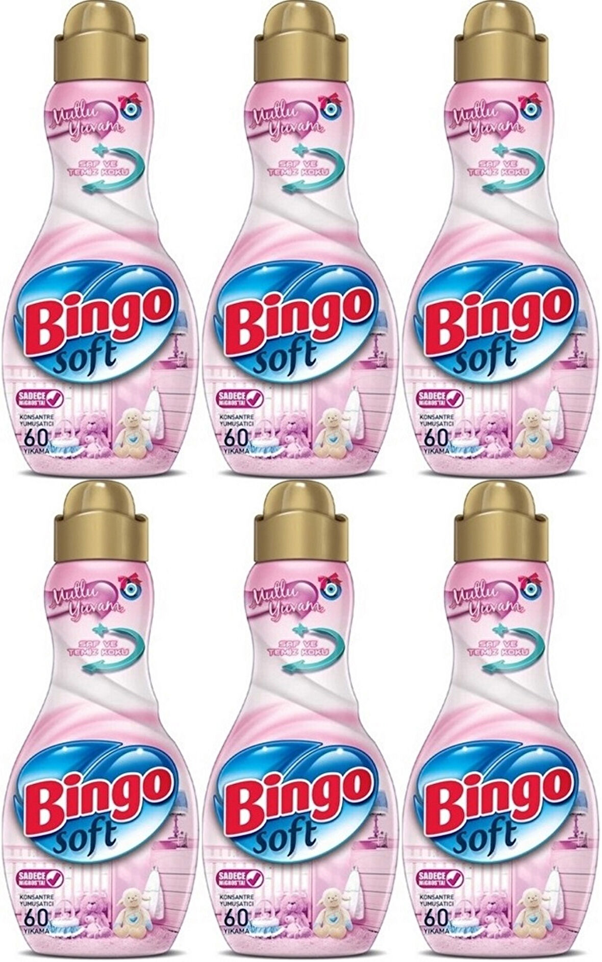 Bingo Soft Çamaşır Yumuşatıcı Konsantre 1440ML Mutlu Yuvam (6 Lı Set)
