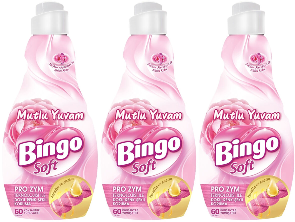 Bingo Soft Çamaşır Yumuşatıcı Konsantre 1440ML Manolya Bahçesi (3 Lü Set)