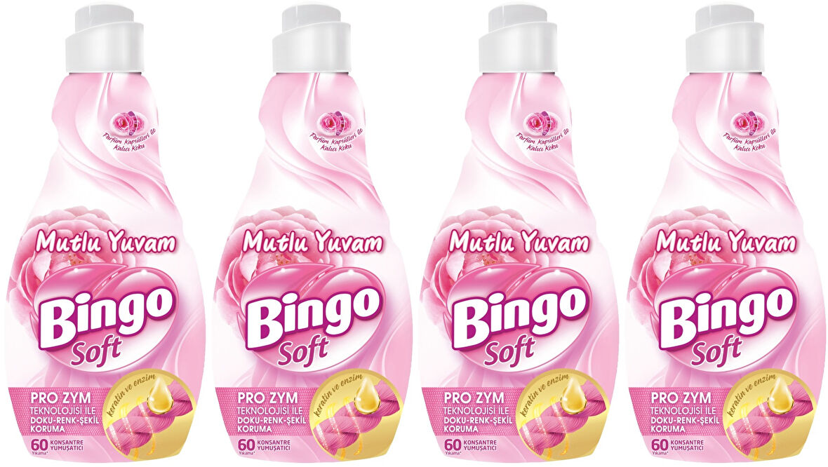 Bingo Soft Çamaşır Yumuşatıcı Konsantre 1440ML Manolya Bahçesi (4 Lü Set)