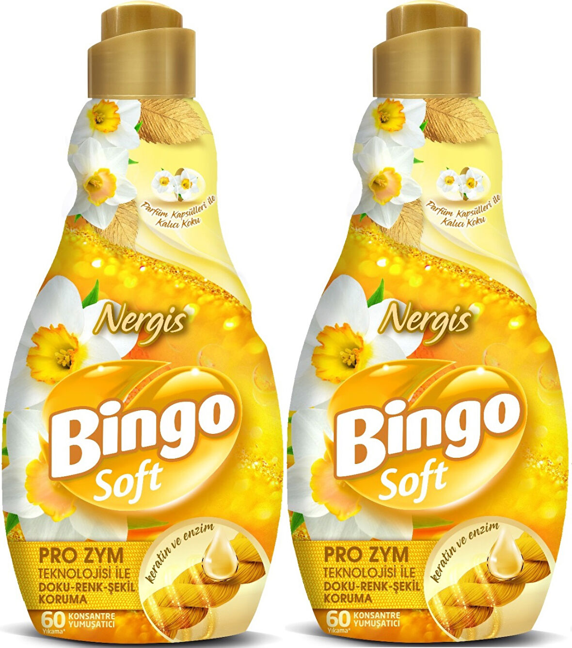 Bingo Soft Çamaşır Yumuşatıcı Konsantre 1440ML Nergis (2 Li Set)