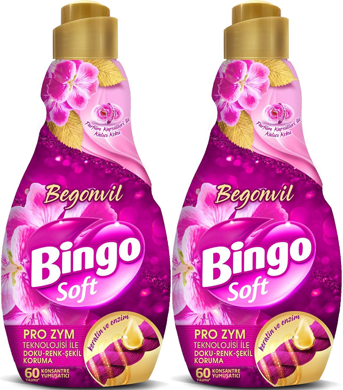 Bingo Soft Çamaşır Yumuşatıcı Konsantre 1440ML Begonvil (2 Li Set)
