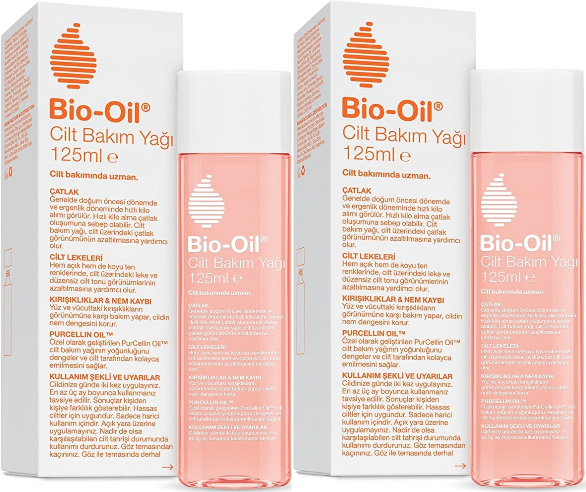 Bio-Oil Çatlak Oluşumunu Önleyici Cilt Bakım Yağı 125ML (Yeni Formül) (2 Li Set)