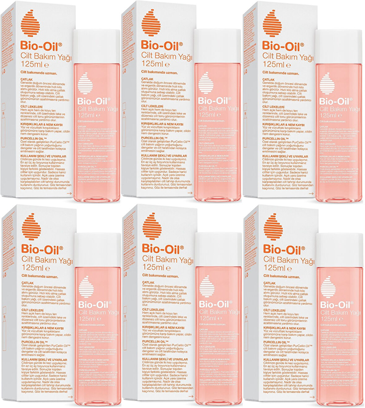 Bio-Oil Çatlak Oluşumunu Önleyici Cilt Bakım Yağı 125ML (Yeni Formül) (6 Lı Set)