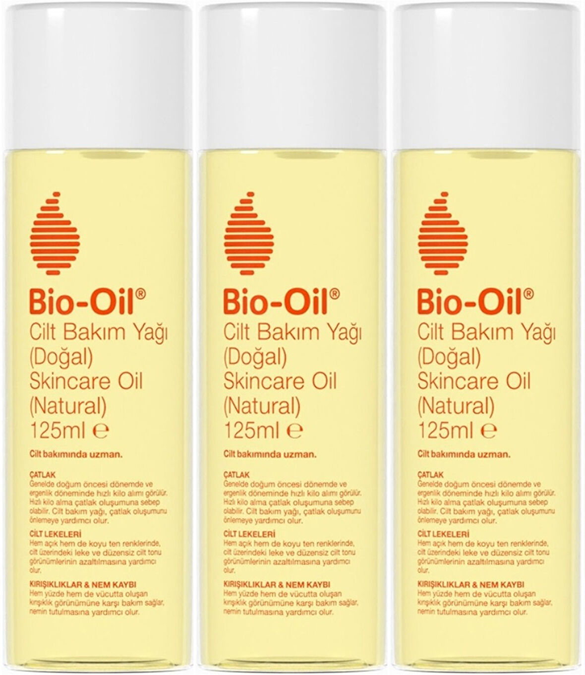 Bio-Oil %100 Natural Çatlak & Leke Karşıtı Nemlendirici Doğal Cilt Bakım Yağı 125ML (3 Lü Set)