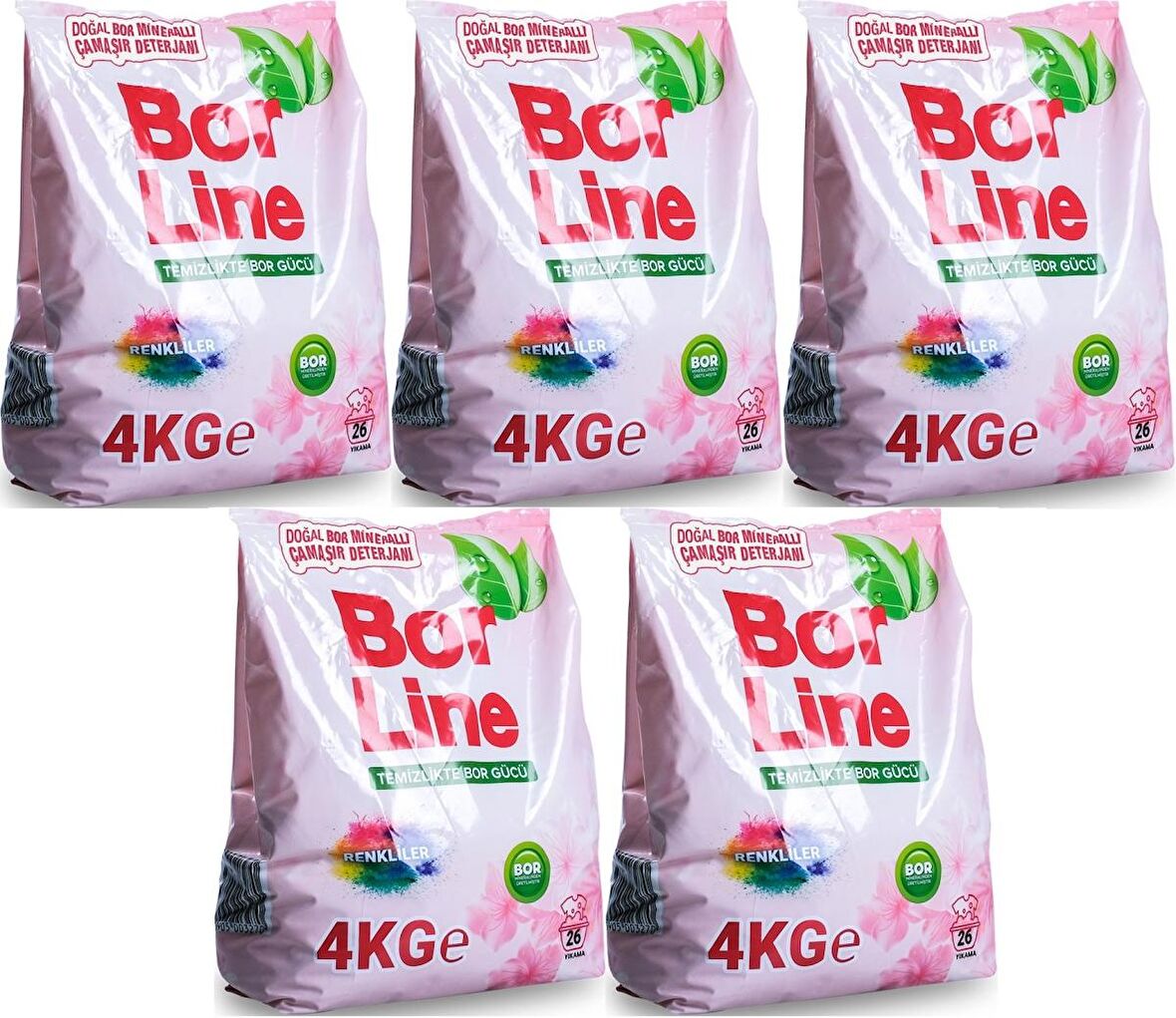 BorLine Matik Toz Çamaşır Deterjanı 20KG (Renkliler İçin) 130 Yıkama (5PK*4KG)