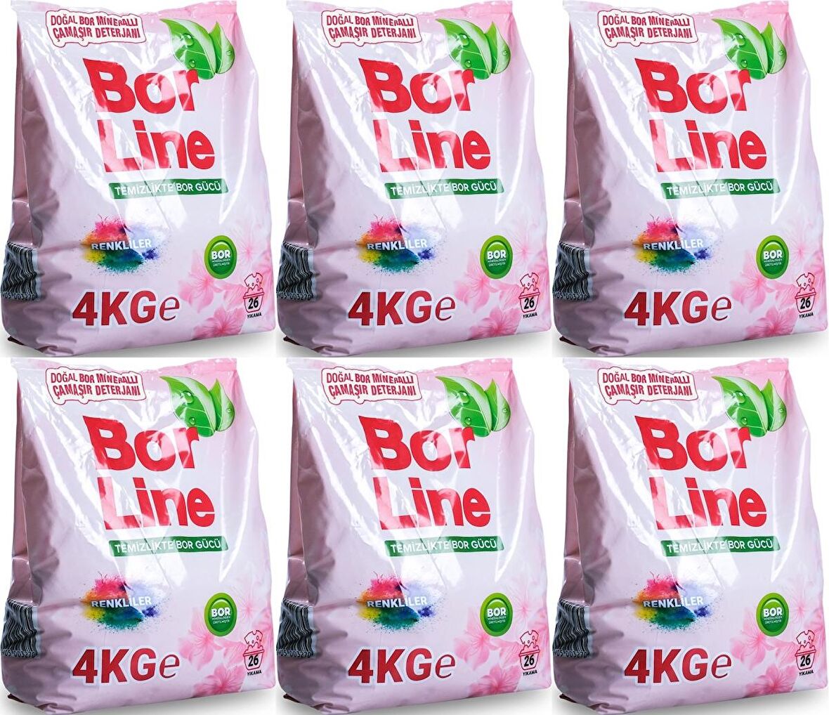 BorLine Matik Toz Çamaşır Deterjanı 24KG (Renkliler İçin) 156 Yıkama (6PK*4KG)