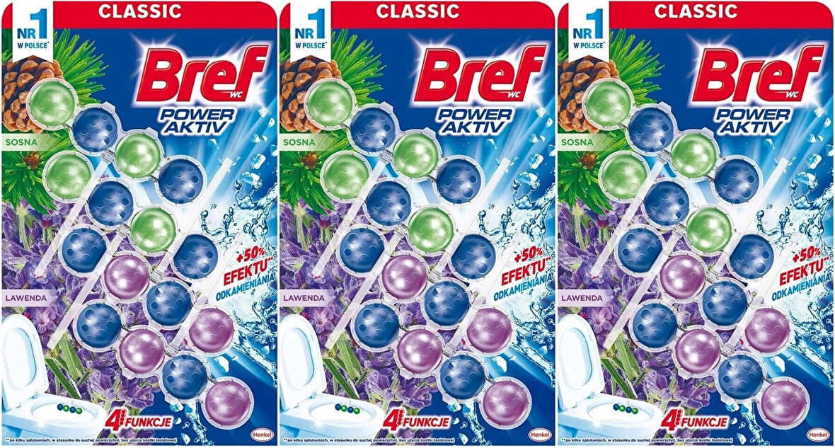 Bref Power Aktiv Klozet Bloğu Çam ve Lavanta Kokulu (12 Li Set) (3PK*4)