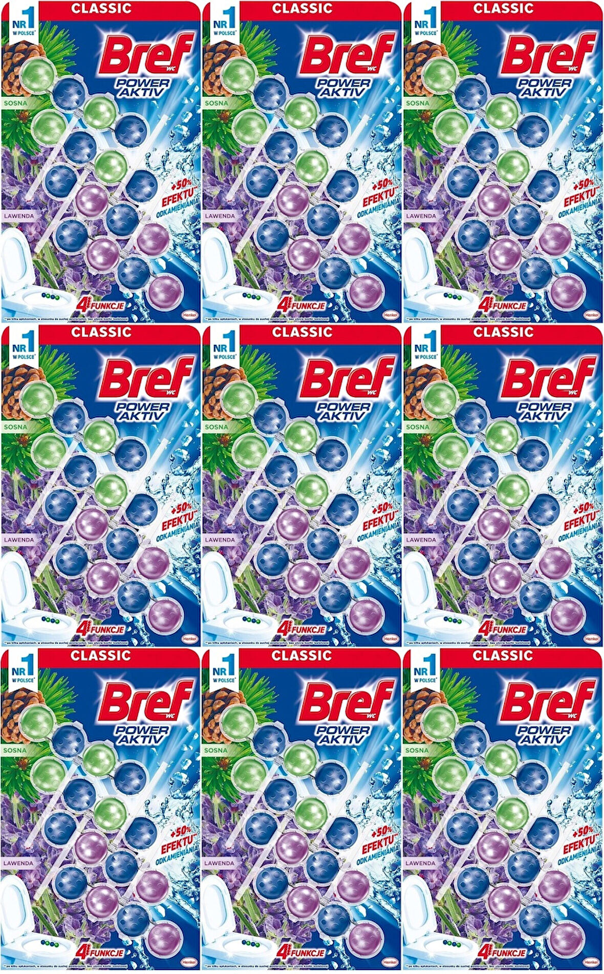 Bref Power Aktiv Klozet Bloğu Çam ve Lavanta Kokulu (36 Lı Set) (9PK*4)