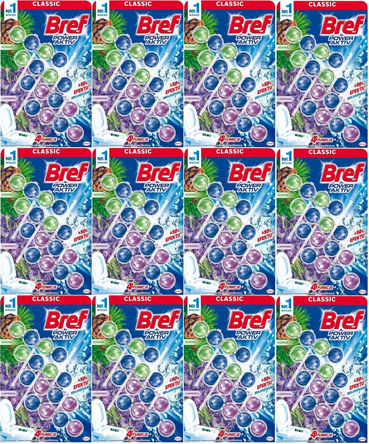 Bref Power Aktiv Klozet Bloğu Çam ve Lavanta Kokulu (48 Li Set) (12PK*4)