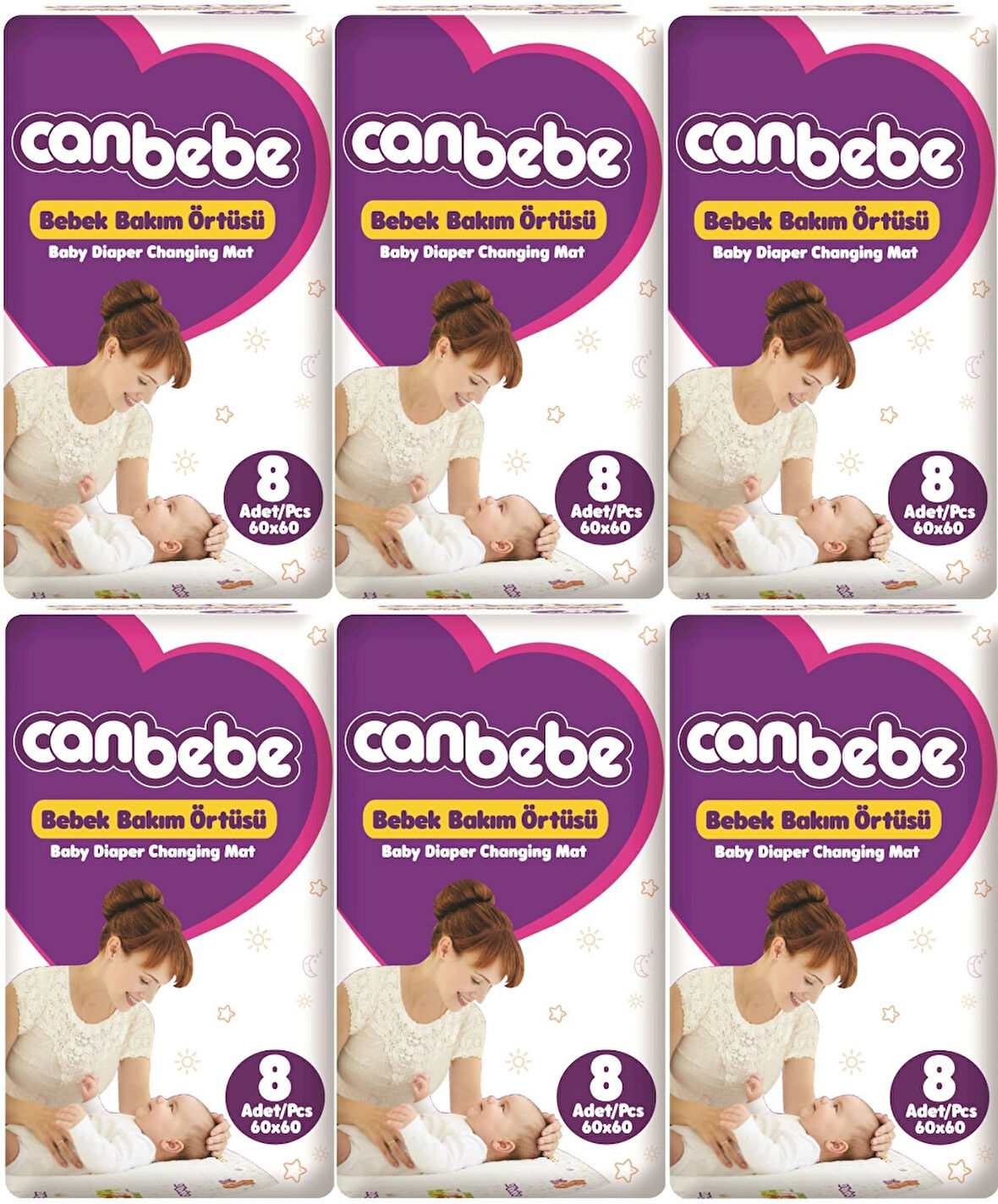 Canbebe Bebek Bakım Örtüsü Alt Açma 48 Adet (6Pk*8)