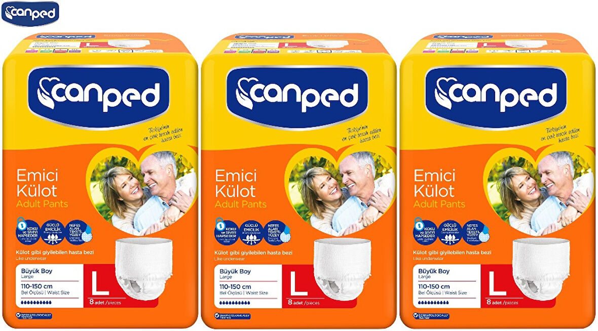 Canped Emici Külot Hasta Bezi Büyük-Large 24 Adet (3Pk*8)